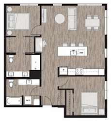 2C Floor Plan at Riverfront Everett, Washington