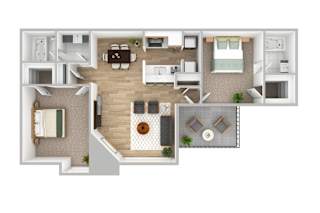2 bed 2 bath A at Infinity on the Oaks Apartments , Dallas
