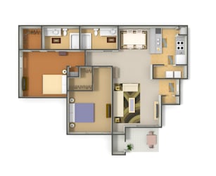 1 bed 1 bath B at Infinity on Sunnyvale Apartments , Texas