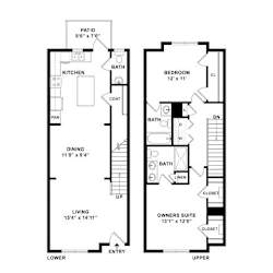 B1 Floor Plan at Townes at McCullough, North Carolina, 28134