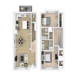 B1 Floor Plan at Townes at McCullough, Pineville, 28134