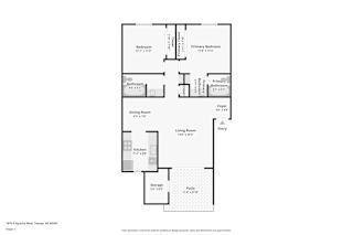 A floor plan of a one bedroom apartment.
