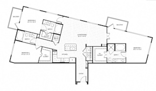 A floor plan of a house with labeled rooms such as "Kitchen" and "Bedroom 1".