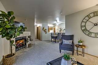 Luxury Vinyl Plank Flooring In Kitchen And Living Room at The Pointe, LaVista, NE