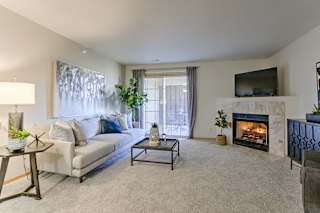 Fireplace Living Area at The Pointe, LaVista, 68128