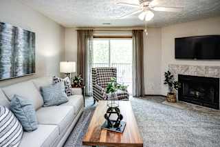 Living Room With TV at The Pointe, Nebraska