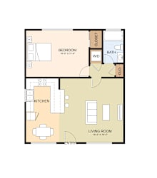 1 Bed 1 Bath 707 Sq. Feet