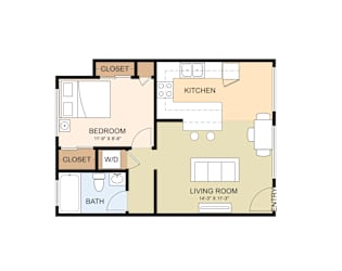 1 Bed 1 Bath Unit 11