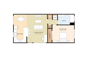 1 Bed 1 Bath Unit 9