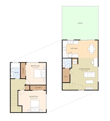 2 Bed 1.5 Bath Townhouse