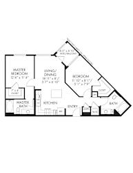 A black and white image of a house floor plan.