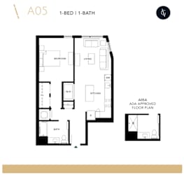 Floor Plan One Bedroom - A5