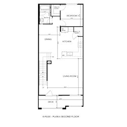 A floor plan for a 6-Plex apartment.