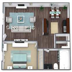 1 Bed Floorplan at Villages at Gateway, Denver, CO