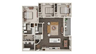 The Roseville Floor Plan at The Address Galleria, Matthews, NC, 28105