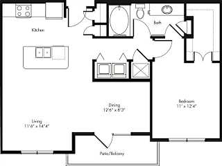 A black and white image of a floor plan for a home.