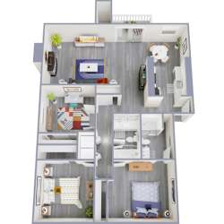 Floor Plan 3 Bed 2 Bath B