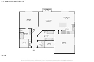 A floor plan of a two bedroom apartment.
