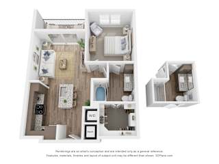 A1 Floor Plan at Aurora Watson Branch, Mansfield, TX, 76063