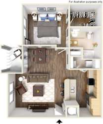 Cypress Floor Plan at Oakleaf Plantation Apartments in Jacksonville, FL