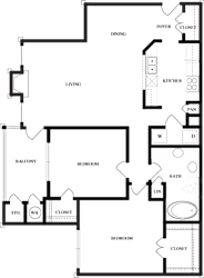 B1 2D Floorplan at Wellington Ridge in Lawrenceville, GA