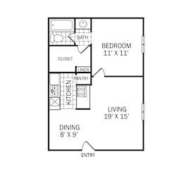 A2 floor plan in Rock Creek in Dallas, TX