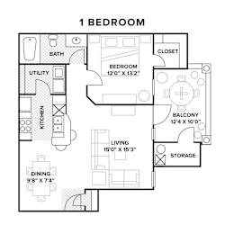 Floor Plan 1 Bedroom