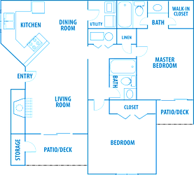 B1 2D floorplan Blue