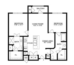 cinder floor plan of GreenVue in Richardson, TX