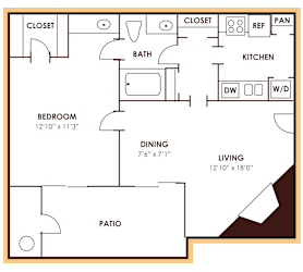 floor plan B of Hunters Chase in Austin, TX