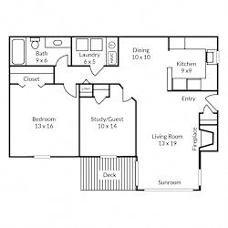Floor Plan B1 at Oakley Run Apartments in Smyrna, Georgia, GA