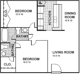 Floor Plan B 2/1.5