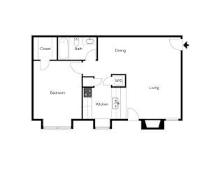 A2 2D floor plan of Park on Preston in Dallas, TX
