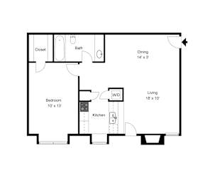 A3 2D floor plan of Park on Preston in Dallas, TX