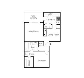 A1 2D floor plan of Preston Villas in Dallas, TX
