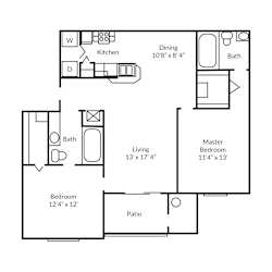 B1 2D Floorplan at Reflections in Gainesville, FL