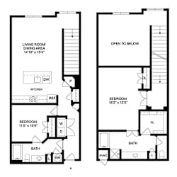 carmine floor plan of GreenVue in Richardson, TX