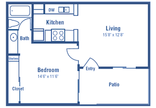 A1 floor plan of Westdale Pointe in Austin, TX