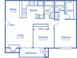 B1 floor plan of Westdale Pointe in Austin, TX