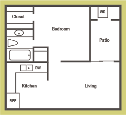 A1 Floorplan at Walnut Creek Crossing Apartments