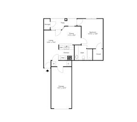 A2 2D floor plan of La Costa Apartment in Plano, TX