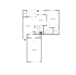 A3 2D floor plan of La Costa Apartment in Plano, TX