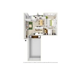 A3 3D floor plan 2 of La Costa Apartment in Plano, TX