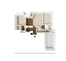 B1 3D floor plan of La Costa Apartment in Plano, TX
