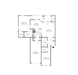 B3 2D floor plan of La Costa Apartment in Plano, TX