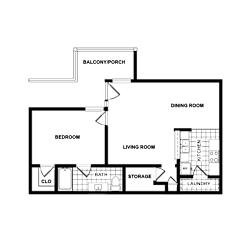 A1 floor plan of Sabal Point Apartments in Pineville, NC