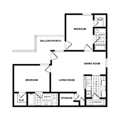 B1 floor plan of Sabal Point Apartments in Pineville, NC