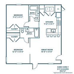 A floor plan of a house with labeled rooms and dimensions.