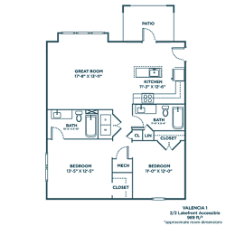 A blueprint of a house layout with labeled rooms.