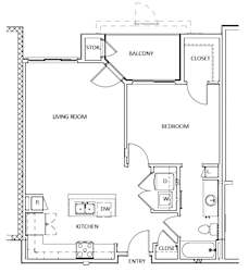 A2 Floor Plan at Legado Apartments, Arizona, 86314